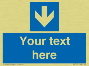 Custom Mandatory directional sign, blue arrow down